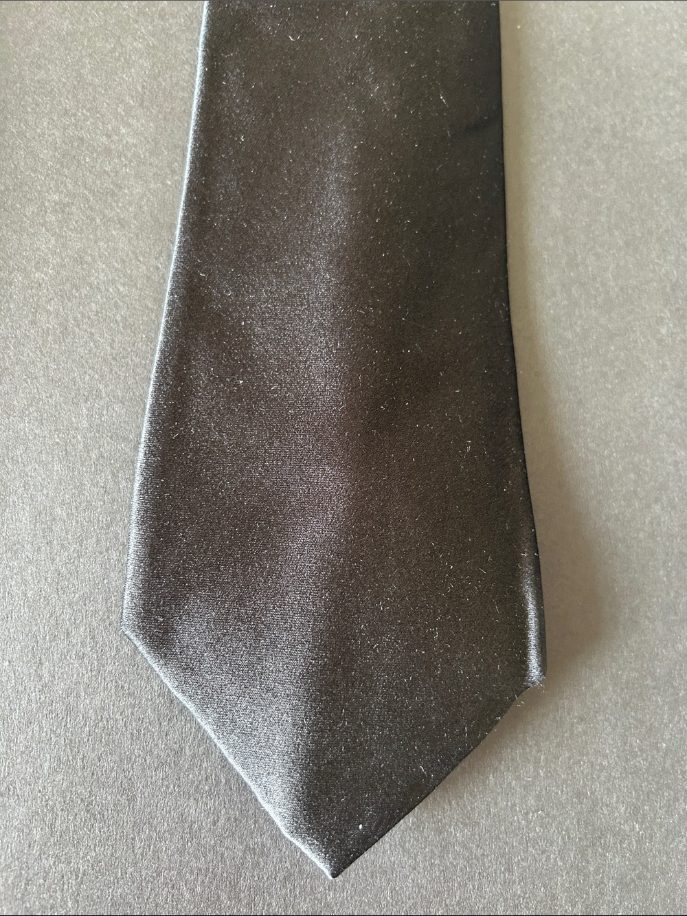 Ralph Lauren Purple Label Black Satin Tie - Solid Sheen